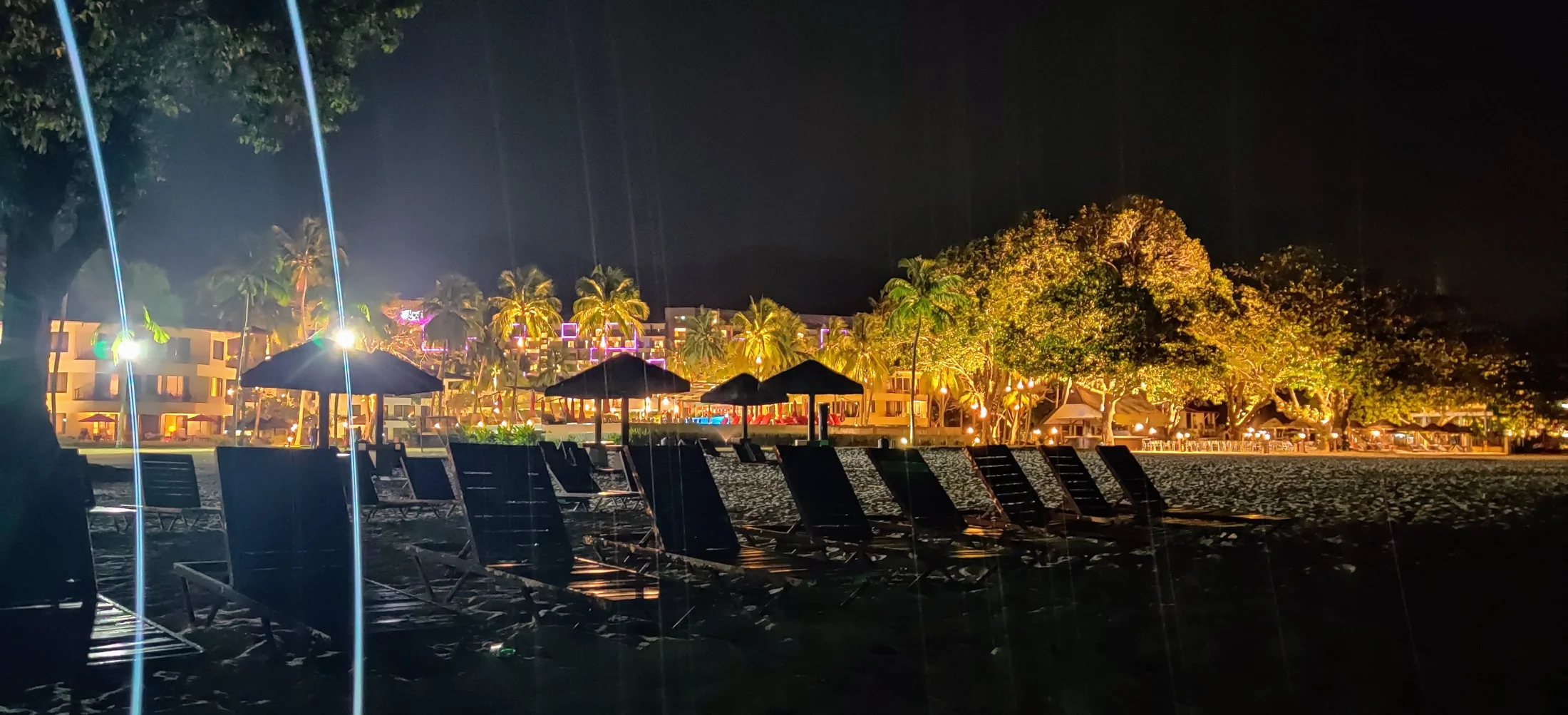 Lights at a Langkawi marina.